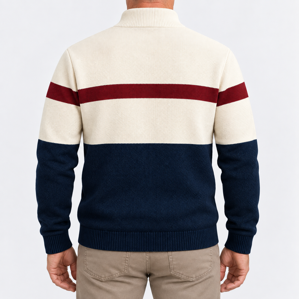 Henry Colour-Block Quarter-Zip Sweater