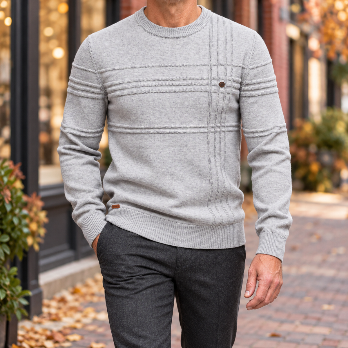 Ethan Striped Crew Neck Sweater